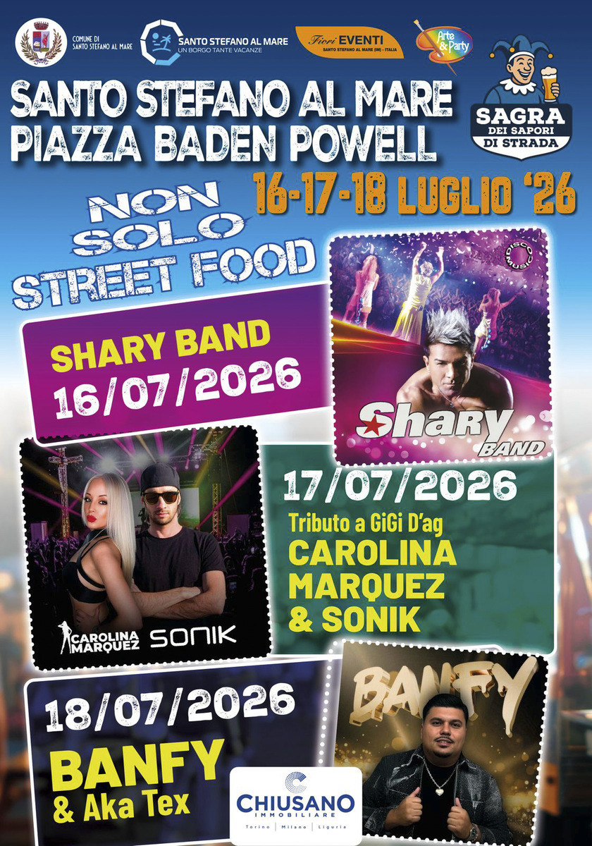 Santo Stefano al Mare, tre notti di grandi artisti: arrivano la Shary Band, il tributo a Gigi D'Ag con Carolina Marquez e la star Banfy