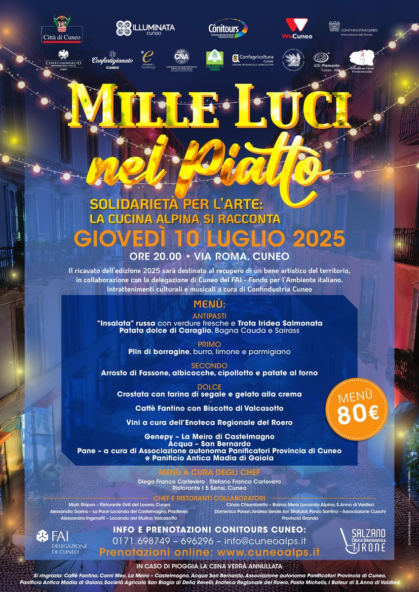 “Mille luci nel piatto”, un’esperienza che intreccia gastronomia, cultura e solidarietà