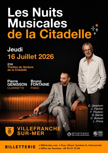 Dalla musica classica al jazz sotto le stelle: Pierre Génisson e Bruno Fontaine incantano la Cittadella di Villefranche-sur-Mer