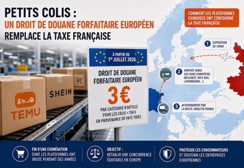 Stop alla tassa francese sui piccoli pacchi: dal 1° luglio é entrato in vigore il nuovo dazio europeo da 3 euro
