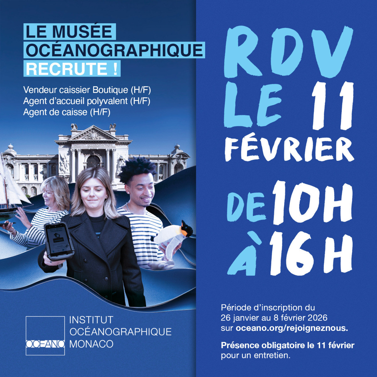 Il Museo Oceanografico di Monaco assume: 17 posizioni aperte