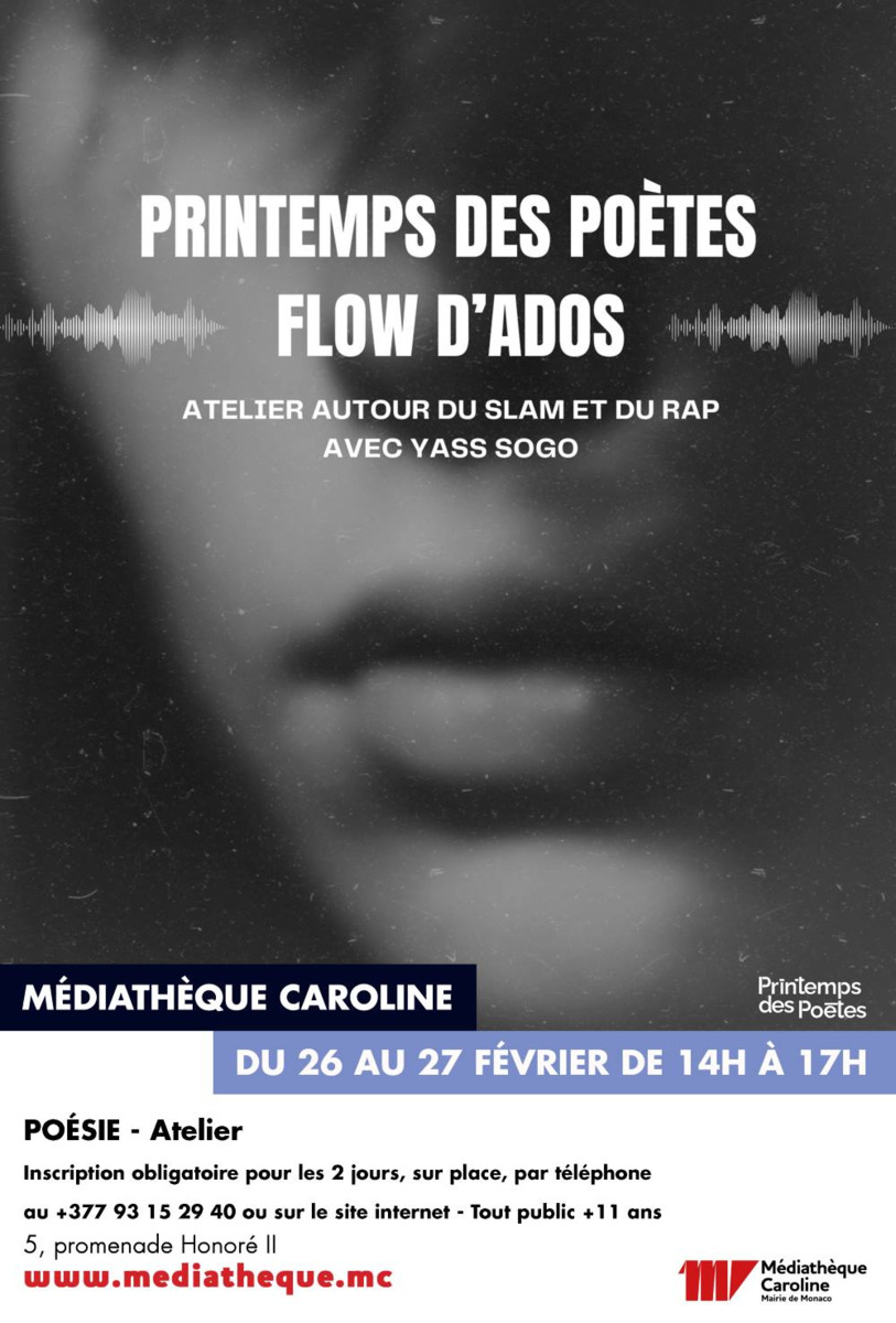 Printemps des Poètes: Yass Sogo guida un atelier Flow d’ados tra slam e rap alla Médiathèque Caroline