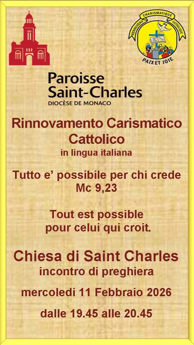 Rencontre Renouveau Charismatique a Monaco