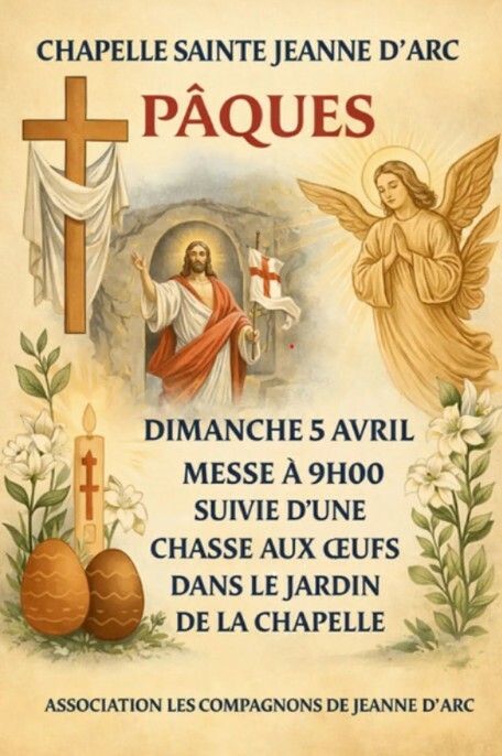 Pasqua 2026 a Mentone: celebrazione religiosa e caccia alle uova alla Chapelle Sainte Jeanne d’Arc
