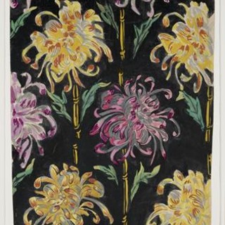 Raoul DUFY, Composition aux chrysanthèmes sur fond noir (détail), vers 1924, gouache sur papier, N.Mba 6129, musée des Beaux-Arts Jules Chéret, Nice © ADAGP, Paris 2022 ; photo François Fernandez   001
