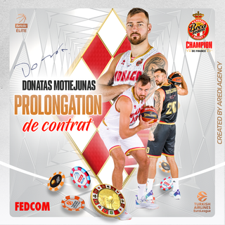 Donatas Motiejunas ha prolungato il contratto con il Roca Team per altre tre stagioni (Foto AS Monaco Basket)