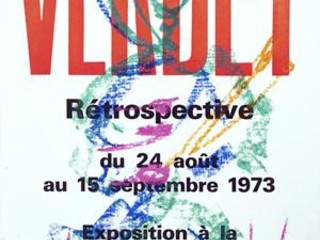 Affiche dédicacée de l’exposition André Verdet à la galerie Ferrero, 1974, 42 x 21 cm – Collection Ville de Nice / Donation Ferrero
