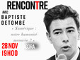 Baptiste Detombe, la conferenza «Numérique : notre humanité menacée». Baptiste Detombe, la conferenza «Numérique : notre humanité menacée».