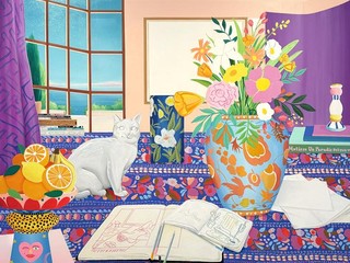 Chat, oranges, fleurs, 2024, Acrylique sur toile © Adagp Paris 2026 Chat, oranges, fleurs, 2024, Acrylique sur toile © Adagp Paris 2026