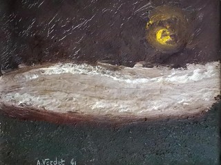 André VERDET : Sans titre (Série Sortilège de Provence), huile sur carton, 18,5 x 23,5 cm, 1961 – Collection Ville de Nice / Donation Ferrero