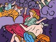 Coun., Psychée portée dans l'Olympe par Mercure , 2024, version numérique colorisée © Coun.