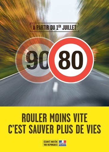 “Rouler moins vite”, dal prossimo 1° luglio il limite scenderà a 80 Km all’ora