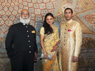 S.A.R. Maharana Shriji Arvind Singh Mewar of Udaipur, Guest of Honour, his daughter Princess Padmaja Mewar and her husband Dr Kush Parmar