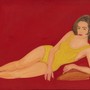 Alex Katz, Reclining Bather, 1960 Huile sur carton, 76 × 122 cm Studio Alex Katz © Alex Katz / Adagp, Paris, 2026 Alex Katz, Reclining Bather, 1960 Huile sur carton, 76 × 122 cm Studio Alex Katz © Alex Katz / Adagp, Paris, 2026
