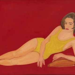 Alex Katz, Reclining Bather, 1960 Huile sur carton, 76 × 122 cm Studio Alex Katz © Alex Katz / Adagp, Paris, 2026