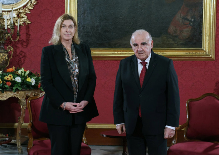 Anne Eastwood con il presidente della Repubblica maltese George Vella Anne Eastwood con il presidente della Repubblica maltese George Vella