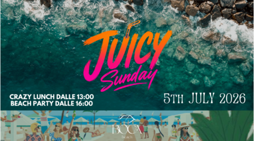 Al Boca Beach arriva "JUICY SUNDAY": il nuovo appuntamento tra pranzo, spettacolo e beach party