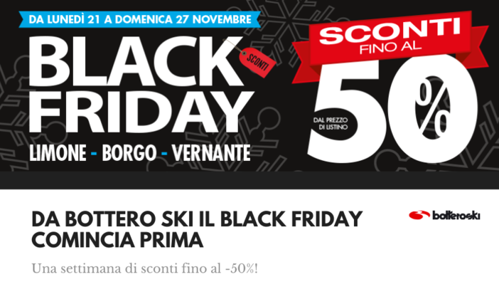 Da Bottero Ski è tempo di BLACK FRIDAY WEEK! Da Bottero Ski è tempo di BLACK FRIDAY WEEK!