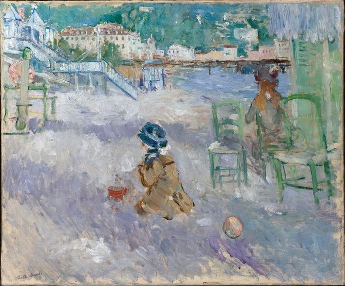 Berthe Morisot La Plage de Nice, 1882 Huile sur toile, 46,5 x 56 cm - Collection particulière © Sotheby’s Berthe Morisot La Plage de Nice, 1882 Huile sur toile, 46,5 x 56 cm - Collection particulière © Sotheby’s