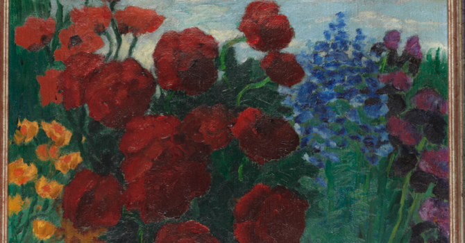 Emil Nolde, Blumengarten (W.), 1926. Olio su tela, 73 × 88 cm. Emil Nolde, Blumengarten (W.), 1926. Olio su tela, 73 × 88 cm.