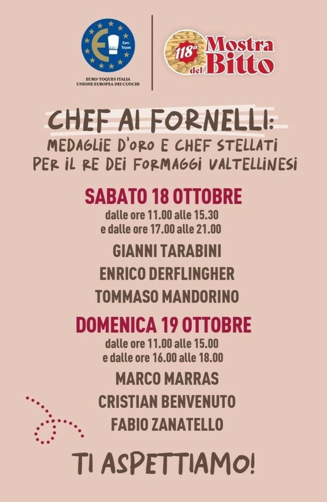 Morbegno celebra il Bitto, il re delle Alpi valtellinesi con gli chef di Euro-Toques