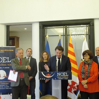 Christian Estrosi e Rudy Salles alla presentazione del Natale 2018 a Nizza