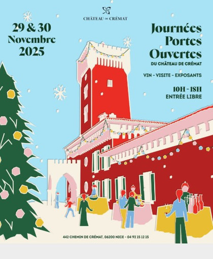 Il Château de Crémat apre le sue porte per un weekend magico: Il 29 e 30 novembre 2025, dalle 10:00 alle 18:00,  invita il pubblico alle Journées Portes Ouvertes.