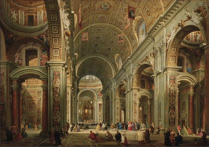 Le cardinal Melchior de Polignac visitant Saint-Pierre de Rome-Giovanni Paolo Panini-mba-draguignan Le cardinal Melchior de Polignac visitant Saint-Pierre de Rome-Giovanni Paolo Panini-mba-draguignan
