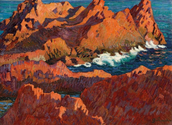 Jean-Baptiste Armand Guillaumin, Île de Besse, Agay, vers 1895, huile sur toile, 73 x 92 cm, collection privée © Galerie d’art Alexis Pentcheff de Marseille