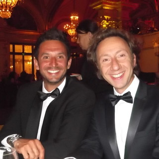 Stéphane Bern ed a sinistra il recordman monegasco di apnea Pierre Frolla