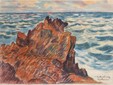Jean-Baptiste Armand Guillaumin, Les Rochers rouges, 1896,lithographie imprimée en 6 couleurs, épreuve d’essai avant la réd ction du sujet, 39 x 58,9 cm, collection Gilles Kraemer © Jean-Louis Losi