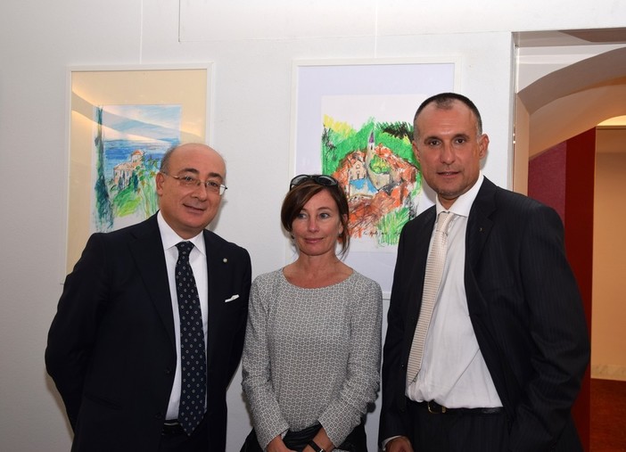 L’Ambasciatore d’Italia nel Principato di Monaco Cristiano Gallo alla presentazione dell’opera “Viaggiando in Riviera: disegni e racconti di Frontiera”