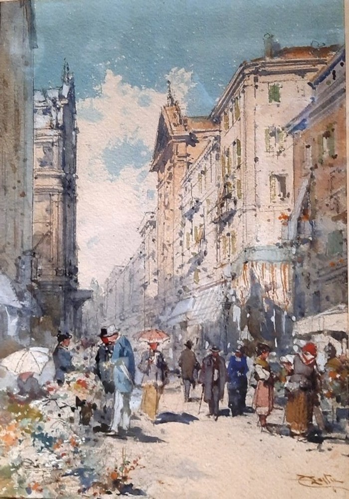 Emmanuel Costa (1833-1921) Marché aux fleurs