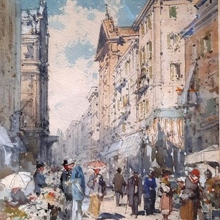 Emmanuel Costa (1833-1921) Marché aux fleurs