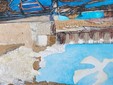 RÉGINE LAURO Mur de l'oiseau libre (Détail) - Technique mixte sur toile 73 x 92 cm - 2021