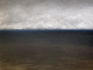 PASCAL GEYRE Horizon bleu Technique mixte sur toile - 130 x 130 cm - 2020