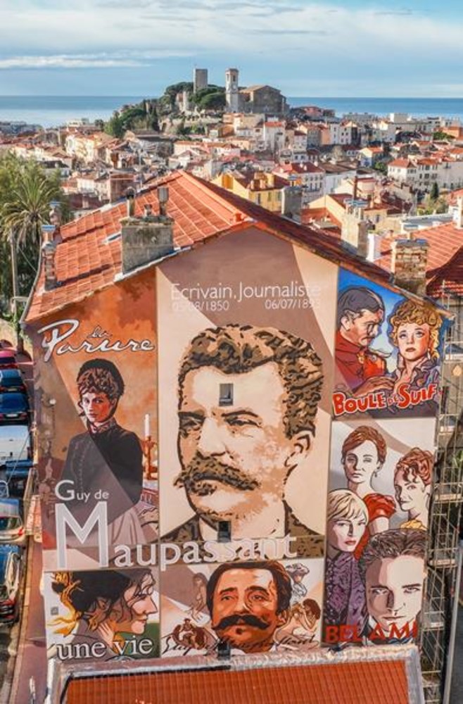 Il murale di Guy de Maupassant @ville de cannes Il murale di Guy de Maupassant @ville de cannes