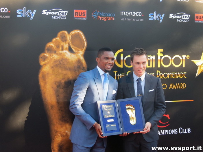 Montecarlo: l'ex giocatore di Inter e Sampdoria Samuel Eto’o si aggiudica il Golden Foot 2015