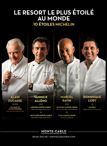 Chef stellati di Monte-Carlo Société des Bains de Mer: protagonisti delle 10 stelle Michelin/ Foto:  © MSBM