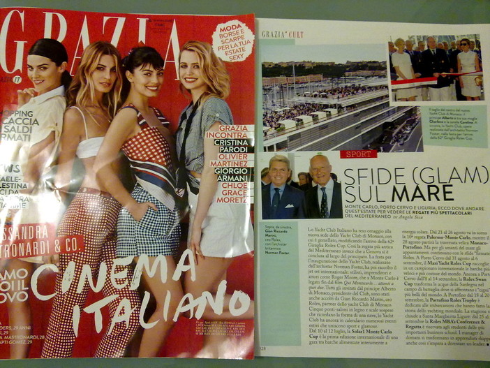 La rivista italiana di moda ‘Grazia’ rende omaggio al nuovo Yacht Club di Monaco e cita le perle della Costa Azzurra per una vacanza da ‘it girl’