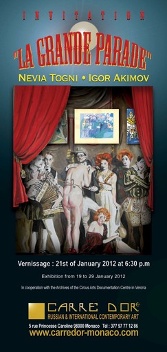 Circo anche alla Galleria Carré Doré di Montecarlo: in mostra le opere di Nevia Togni Circo anche alla Galleria Carré Doré di Montecarlo: in mostra le opere di Nevia Togni