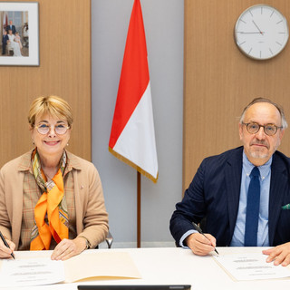 Isabelle Berro-Amadeï, Consigliere di Governo-Ministro per le Relazioni Esterne e la Cooperazione, e Valéry Freland, Direttore esecutivo della Fondation ALIPH   ©DR