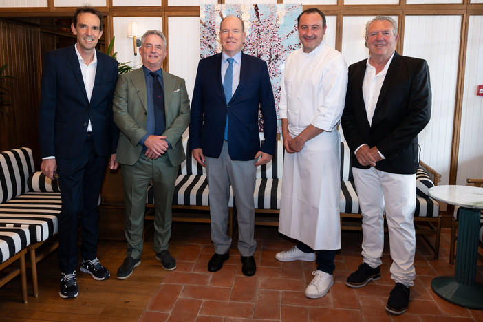 Marc Dussoullier, Niall Robinson, Prince Albert, Chef Sébastien Sanjou, Didier Rubiolo (PHOTO Michael Alesi / Palais Princier).