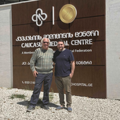 Il Professor  Borruto al Caucasian Medical Center di Tbilisi con il Direttore della Ginecologia Oncologica Professor Archil Sharashenidze