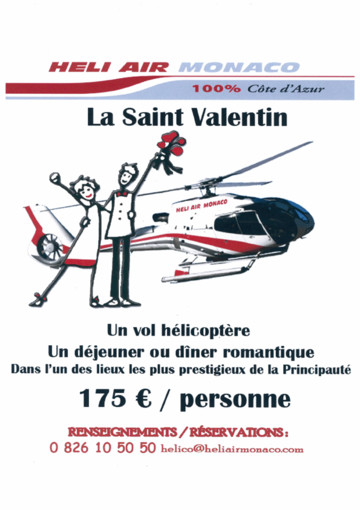 Monte-Carlo: a San Valentino si vola con Héli-Air Monaco e l’Hotel Columbus Monte-Carlo: a San Valentino si vola con Héli-Air Monaco e l’Hotel Columbus