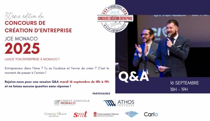 Monaco: l’ultima sessione Q&A per il Concorso di Creazione d’Impresa Monaco: l’ultima sessione Q&A per il Concorso di Creazione d’Impresa