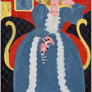 Henri Matisse, La Grande Robe bleue et mimosas, 1937, huile sur toile,  Philadelphia Museum of Art: Gift of Mrs. John Wintersteen © Succession H. Matisse Photo © PMA - Joseph Hu