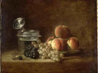 Jean Siméon Chardin (1699-1779), Pêches et raisins, vers 1759 (?), huile sur toile, Rennes, musée des Beaux-arts