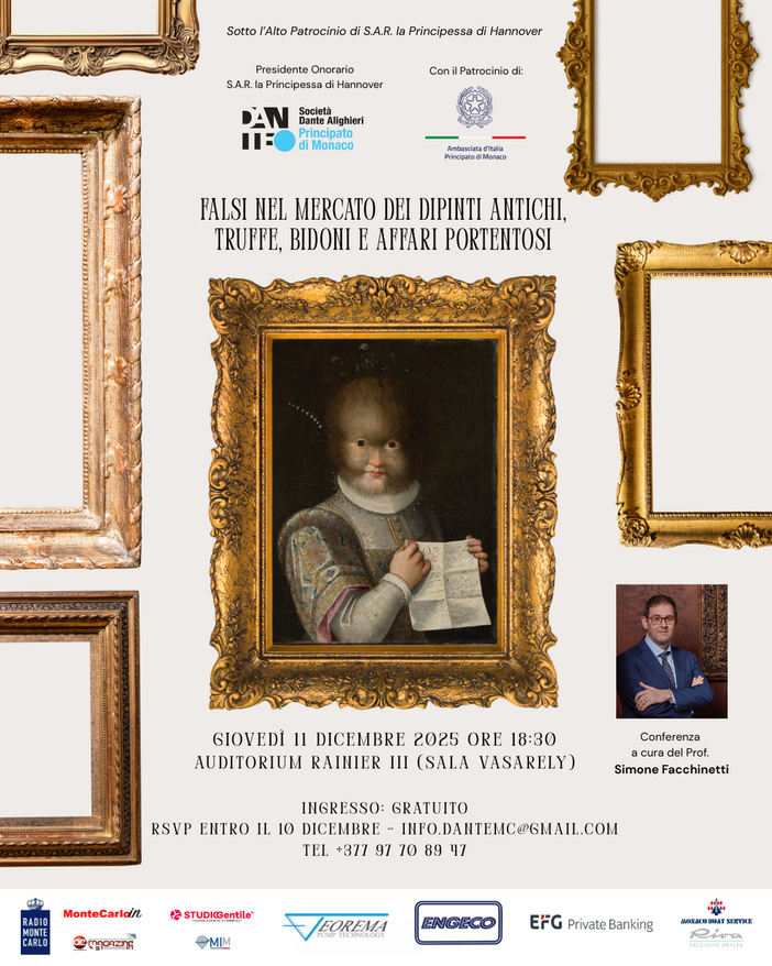 Il mercato dell’arte tra rischi, falsi e opportunità: a Monaco una nuova conferenza del professor Simone Facchinetti. Il mercato dell’arte tra rischi, falsi e opportunità: a Monaco una nuova conferenza del professor Simone Facchinetti.