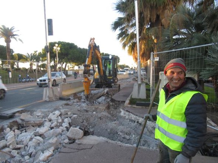 Dicembre 2018, i lavori lungo la Promenade des Anglais